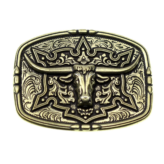 Belt Buckle - Steer Head Dress Buckle Antique Bronze TB-2412