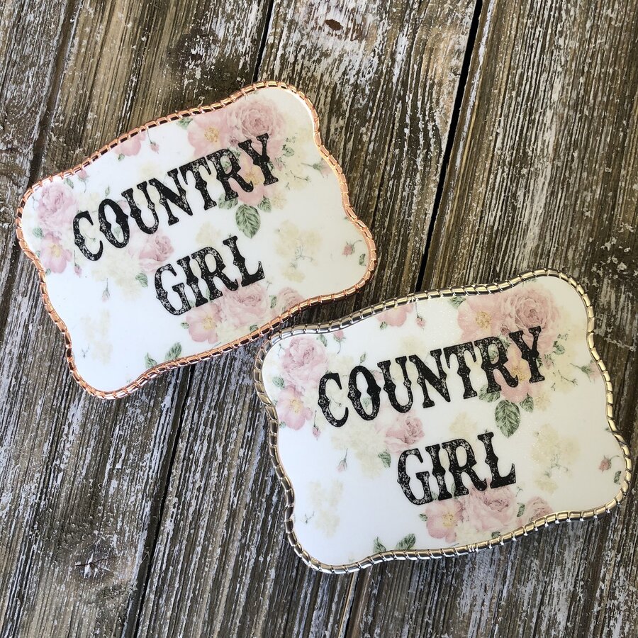 Belt Buckle - Country Girl (White) TB3008