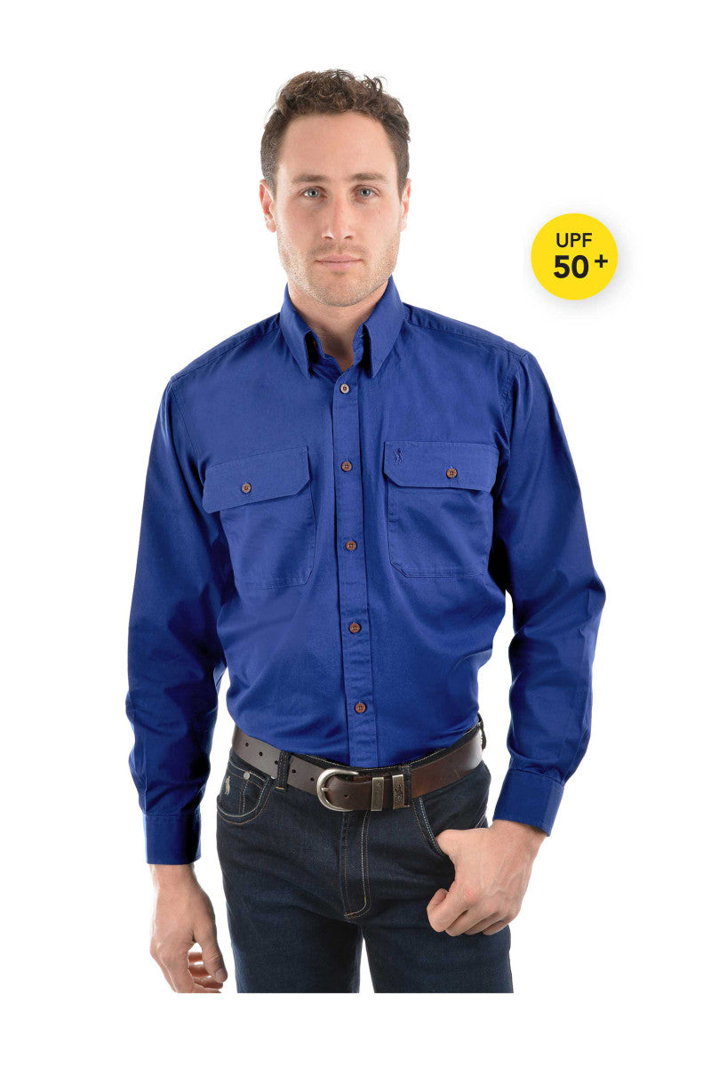 THOMAS COOK LIGHT DRILL FULL PLACKET LONG SLEEVE SHIRT