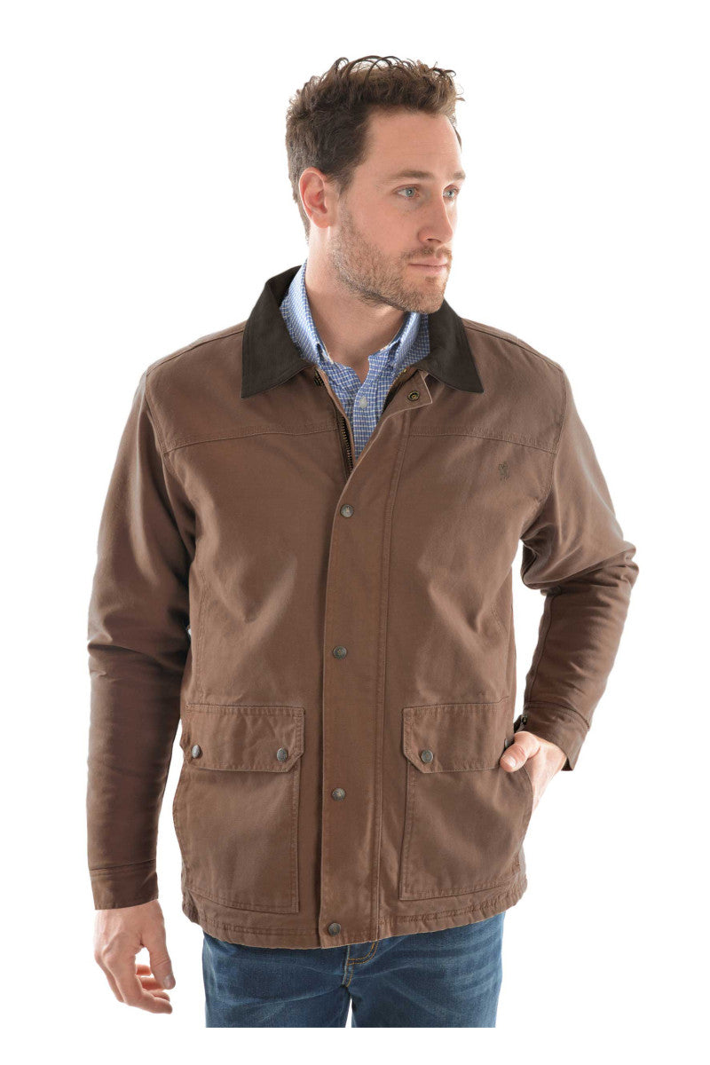 THOMAS COOK MENS CANVAS JACKET (DARK TAN)