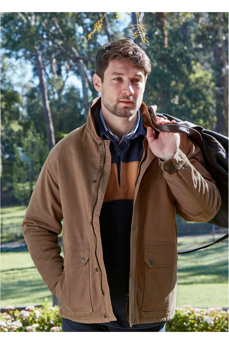 THOMAS COOK MENS CANVAS JACKET (DARK TAN)