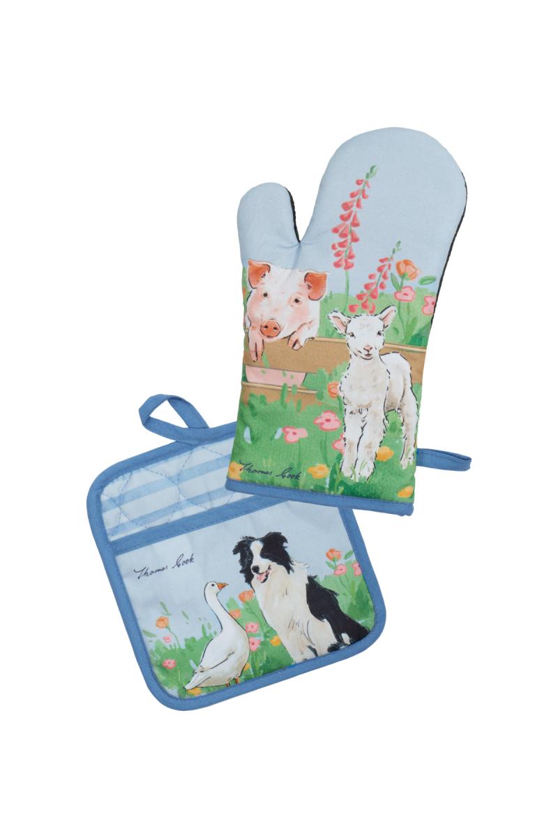 THOMAS COOK OVEN MITT & POT HOLDER SET