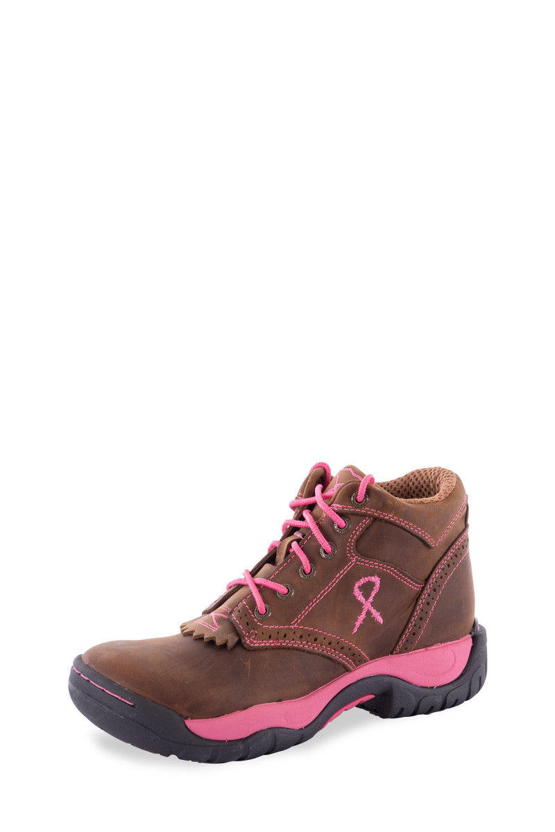 TWISTED X - WOMENS PINK RIBBON LACE UP