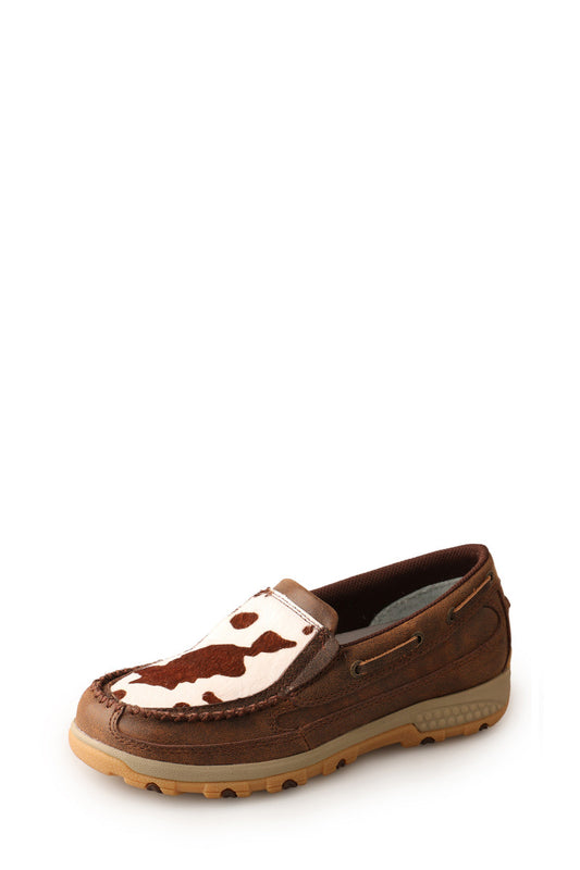 TWISTED X - WOMENS COW CELLSTRETCH SLIP ON (BROWN/FUR)