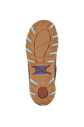 TWISTED X WOMEN'S MOCS CELLSTRETCH SLIPON (BROWN/AQUA)