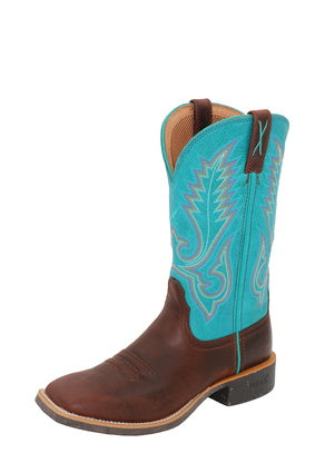 TWISTED X WOMEN'S 11 TECH X2 BOOT (CHOCOLATE TRUFFLE/OCEAN BLUE)