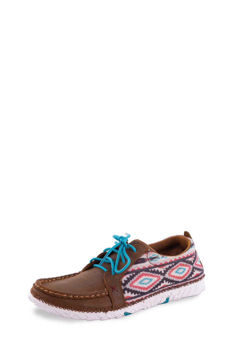 TWISTED X - WOMENS ZERO-X MOC - TOE LACE UP (BROWN/MULTI)