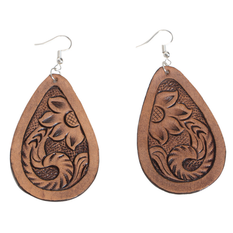 The Design Edge Tooled Pear Drop Earrings - TE01