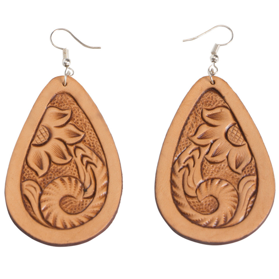 The Design Edge Tooled Pear Drop Earrings - TE01