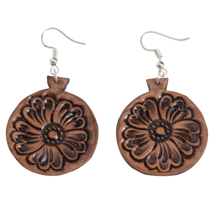 The Design Edge Tooled Round Drop Earrings - TE02