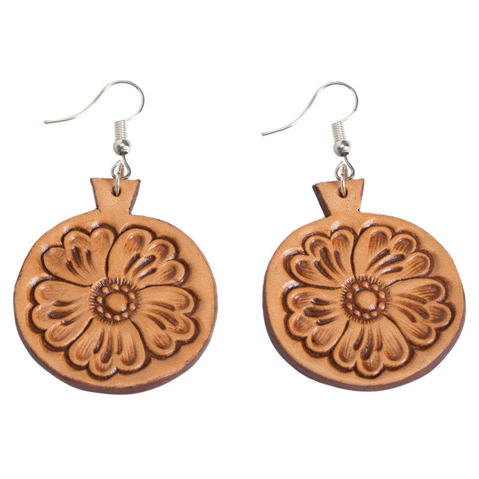 The Design Edge Tooled Round Drop Earrings - TE02