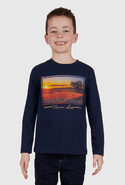 THOMAS COOK BOYS SUNSET LONG SLEEVE TEE (NAVY)