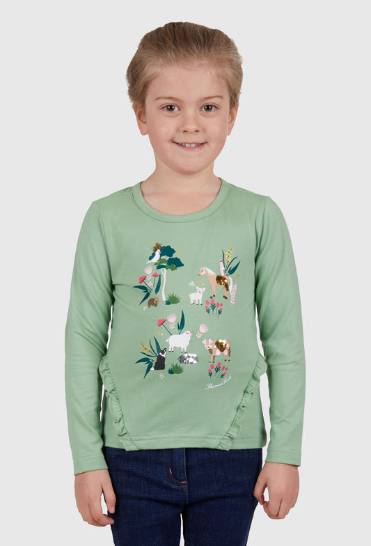 THOMAS COOK GIRLS DAHLIA LS TEE (SAGE) - CLEARANCE