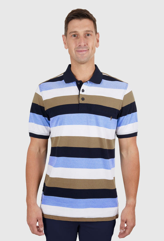 THOMAS COOK MENS JAY S/S POLO (NAVY/TAN)