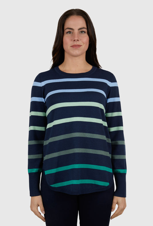 THOMAS COOK WOMENS INDIGO JUMPER (NAVY/GREEN)