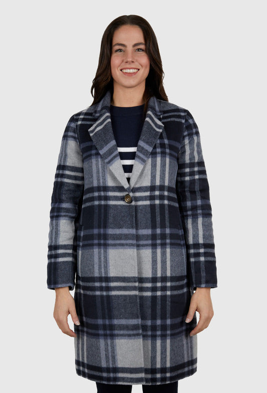 THOMAS COOK WOMENS LEICESTER COAT (NAVY CHECK)