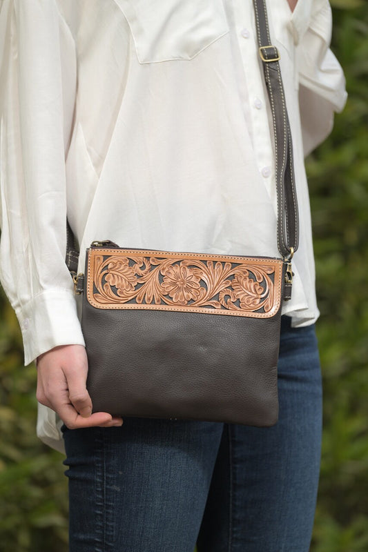 The Design Edge Tooled Leather Clutch Bag – TLB15