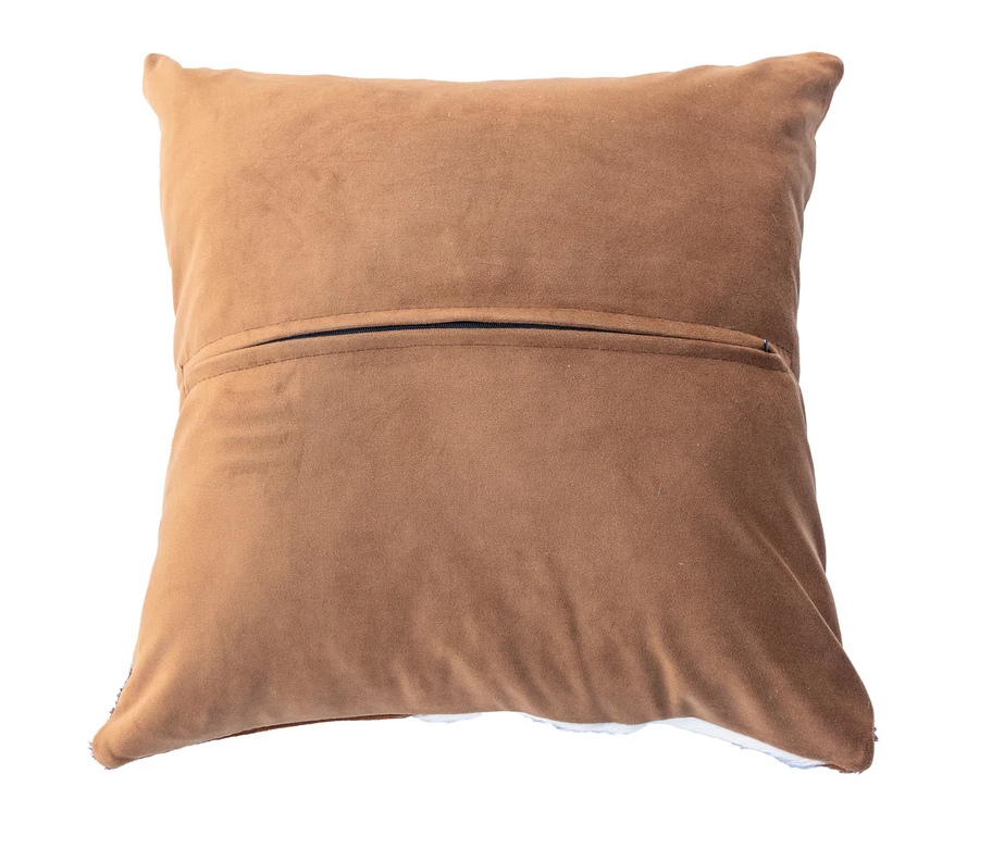 Single Sided Cowhide Cushions (Large)_Tan/White