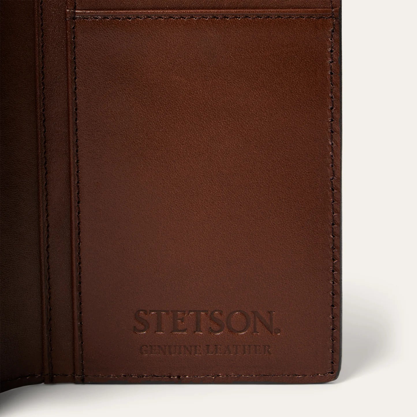 Stetson Tooled Leather Checkbook - Brown