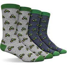 John Deere Tractor Print Socks 2PK - Size 8-12