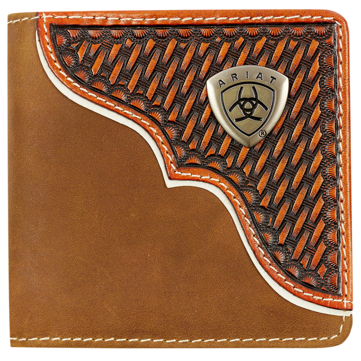 Ariat Bi-Fold Wallet - Basket Weave Overlay