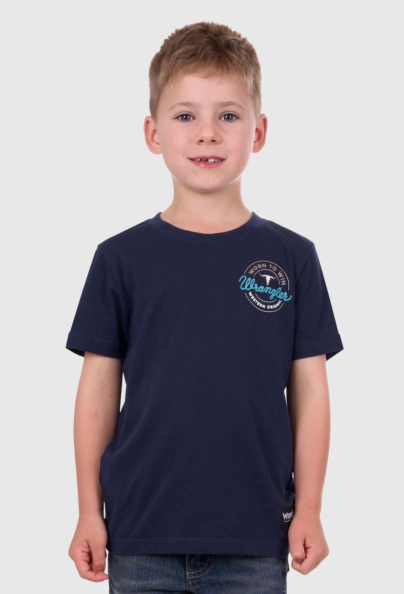 WRANGLER BOYS ZANE S/S TEE (NAVY)