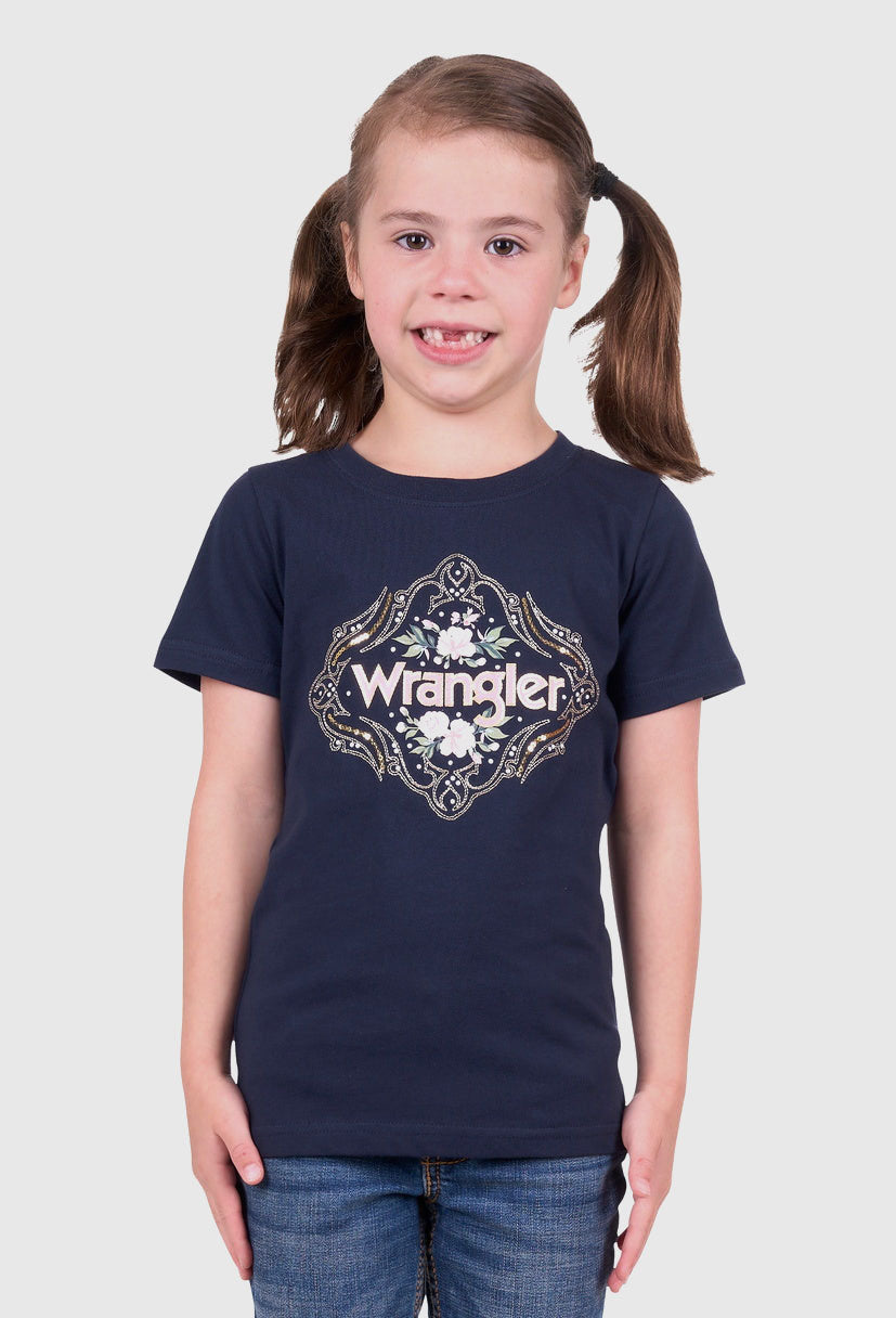 WRANGLER GIRLS DARCY S/S TEE (NAVY)