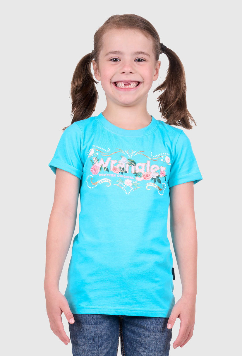 WRANGLER GIRLS PIPPA S/S TEE (AQUA)