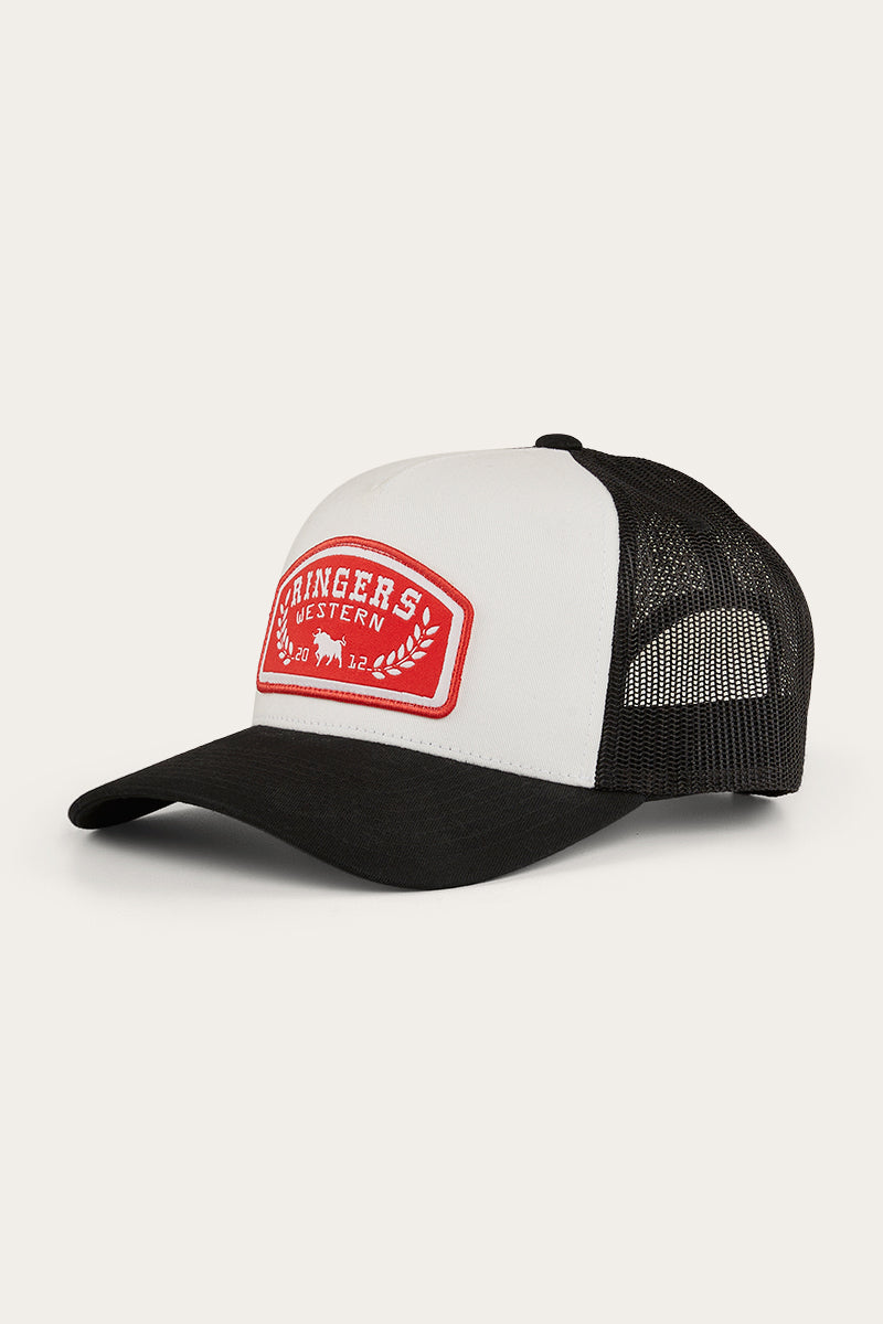 RINGERS WESTERN WHEATBELT TRUCKER CAP - WHITE/RED