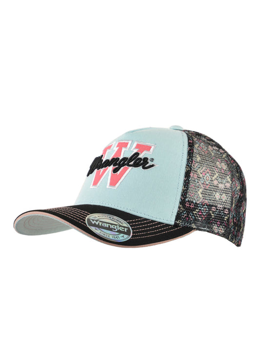 WRANGLER WOMENS HOLLY SQUARE FRONT TRUCKER CAP (BLUE)