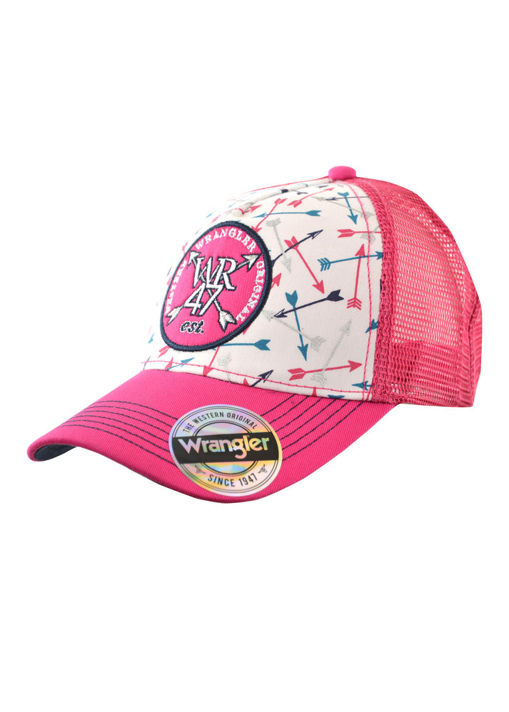 WRANGLER GIRLS STORMI CAP (WHITE/PINK)