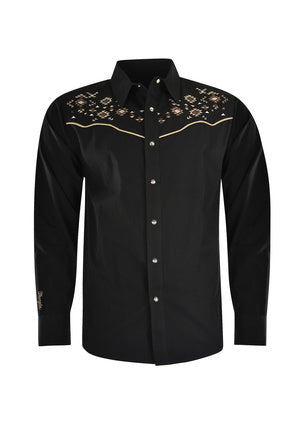 Wrangler Men's Aztec Long Sleeve Shirt - Black