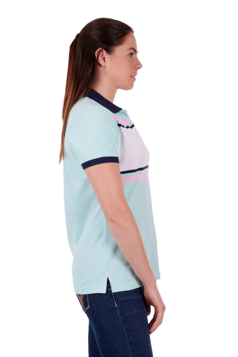 WRANGLER WOMENS SELENA S/S POLO - PINK OR AQUA