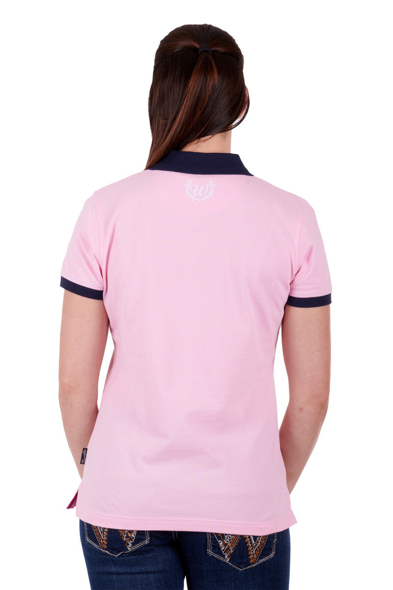 WRANGLER WOMENS SELENA S/S POLO - PINK OR AQUA