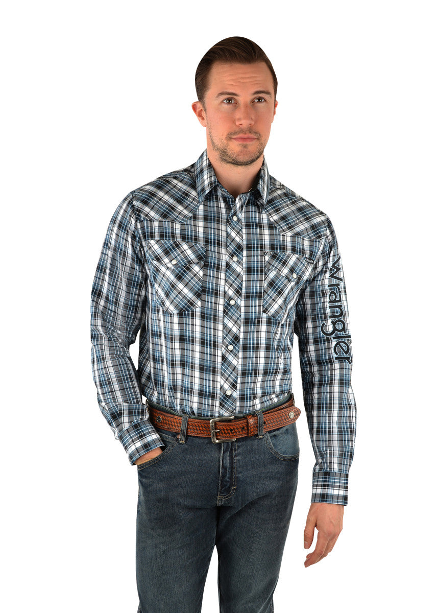 WRANGLER GOULD PRINT BUTTON DOWN LONG SLEEVE SHIRT