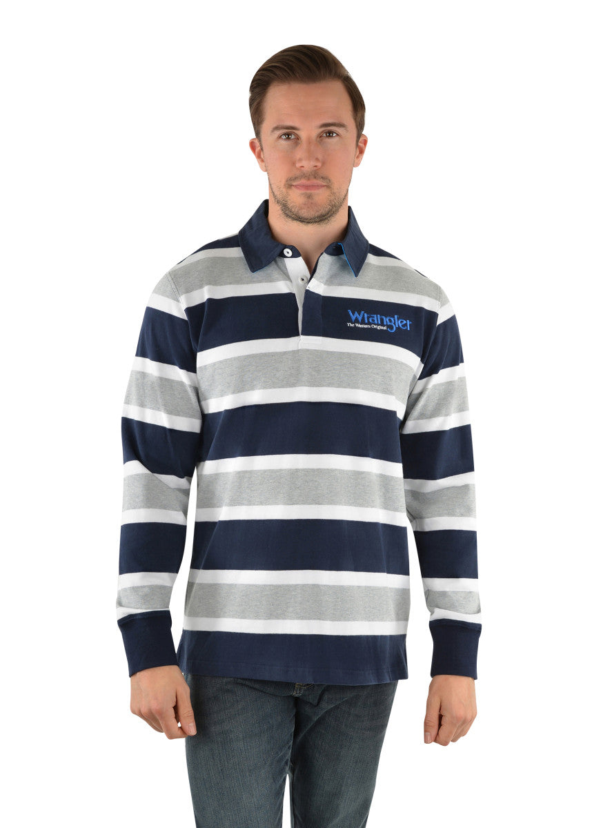 WRANGLER MEN'S GEORGE STRIPE RUGBY