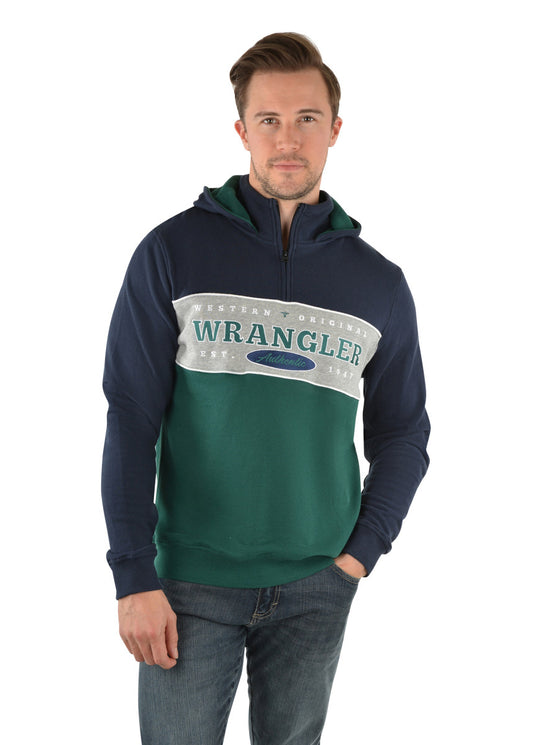 WRANGLER MEN'S ROSS 1/4 ZIP HOOD PULLOVER