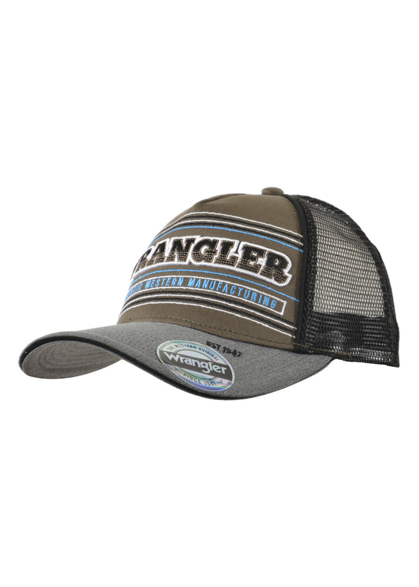 WRANGLER LAWRENCE TRUCKER CAP (GREEN/GREYMARLE)