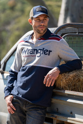 WRANGLER MENS MAX RUGBY (NAVY/RED)