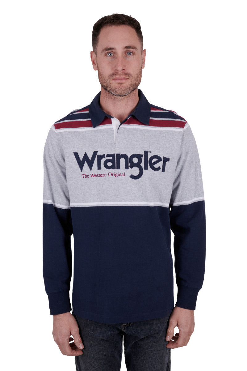 WRANGLER MENS MAX RUGBY (NAVY/RED)