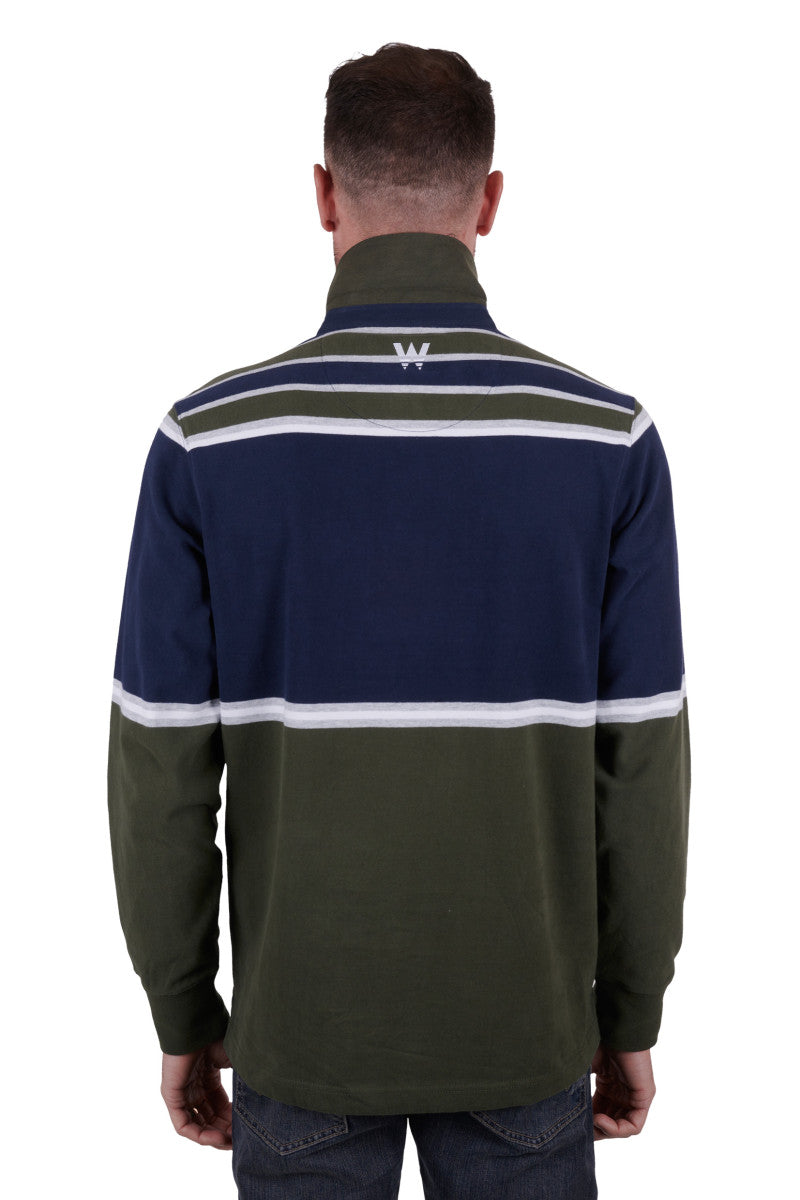 WRANGLER MENS RICHARD RUGBY (CYPRESS/NAVY)