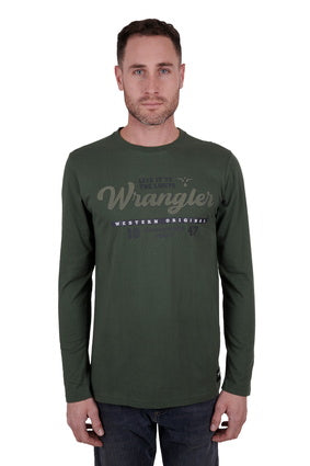 WRANGLER MENS FARRELL LONG SLEEVE TEE (CYPRRESS)