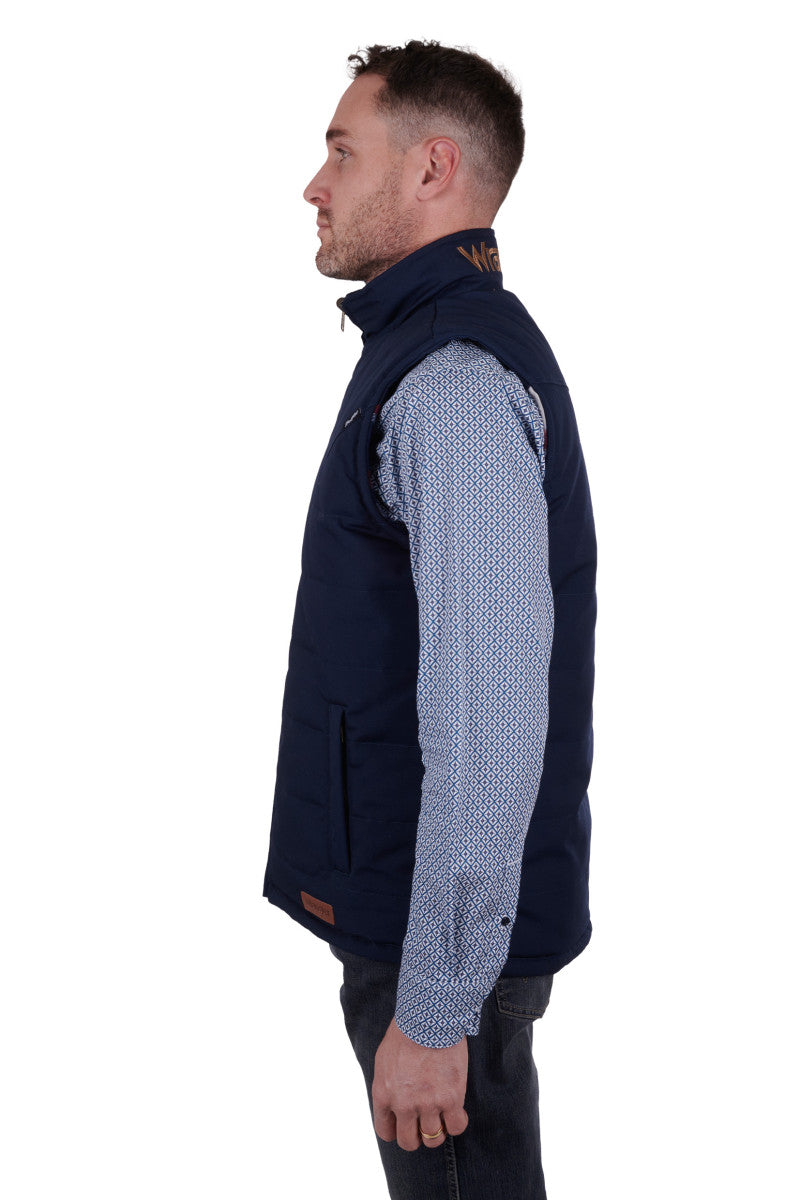 WRANGLER MENS HUGHES REVERSIBLE VEST (NAVY)