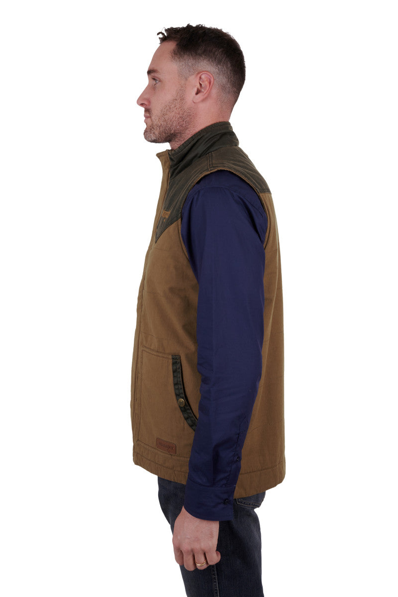 WRANGLER MENS DOUGLAS VEST (TAN)