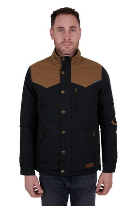 WRANGLER MENS SPENCER JACKET (BLACK/TAN) - CLEARANCE