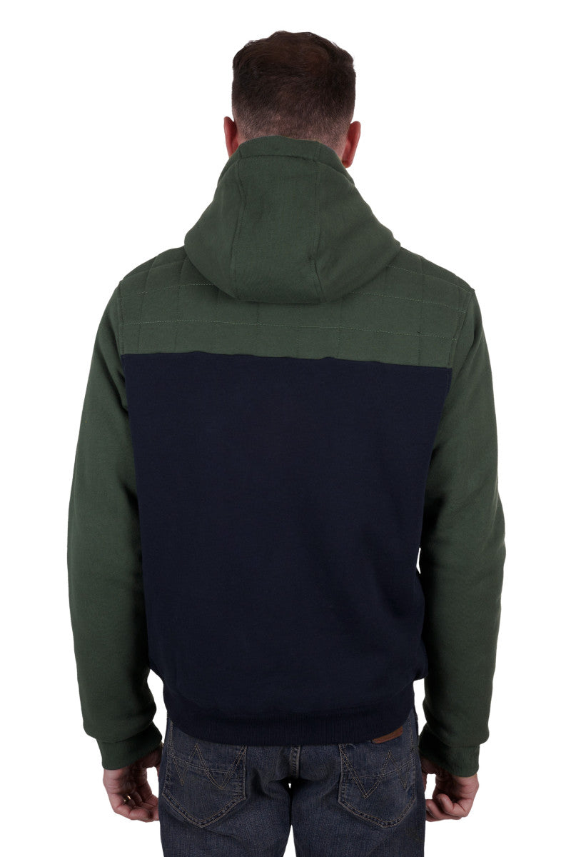 WRANGLER MENS ELLIOT ZIP UP HOODIE (NAVY/CYPRESS)