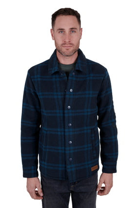 WRANGLER MENS DANIEL WOOL OVERSHIRT (NAVY)