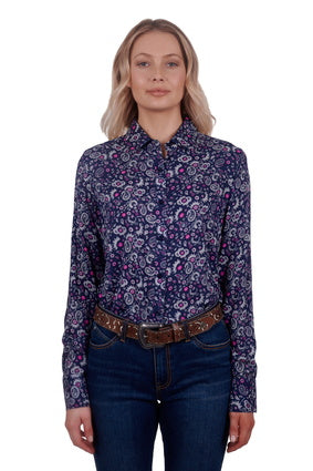 WRANGLER WOMEN'S BETH LONG SLEEVE SHIRT (NAVY)