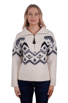 WRANGLER WOMENS LEXIE KNITTED PULLOVER (CREAM)