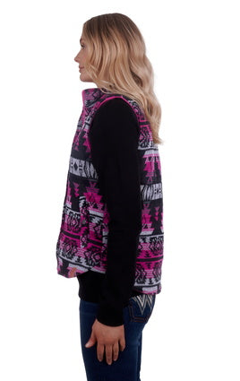 WRANGLER WOMENS SANTANA VEST (PINK/GREY)